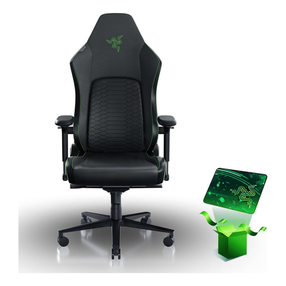 Silla Gamer Razer Iskur V2 Black/green Color Negro/Verde Material del tapizado Cuero sintético