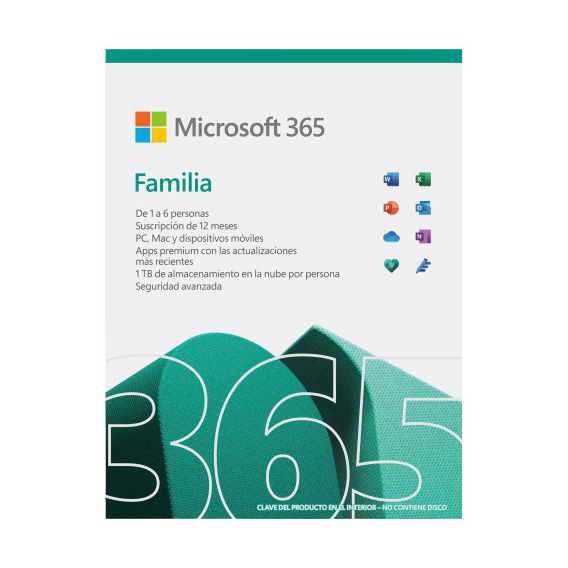Microsoft 365 Familiar 6 Usuarios 30 Equipos 1 Año - Office