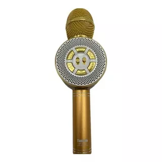 Microfone Tomate Mt-1035 Karaoke Bluetooth Cor Dourado