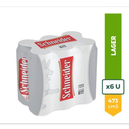 Schneider Lager Cerveza En Lata Pack X6u 473ml