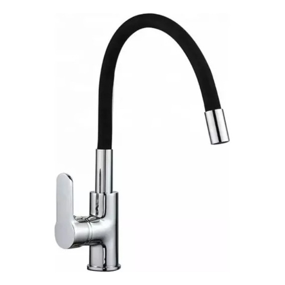 Monocomando Mesada Griferia Flexible Cocina Negro Pf Acabado Mate