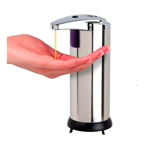 Dispensador Sensor Automático Para Jabón Alcohol Gel Líquido Color Plateado