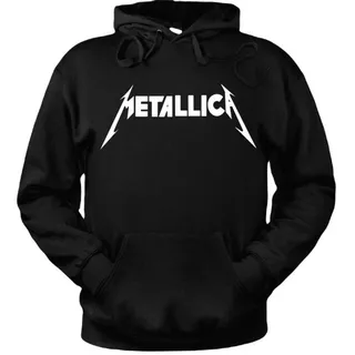 Poleron Metallica Clásica Canguro Con Capucha 
