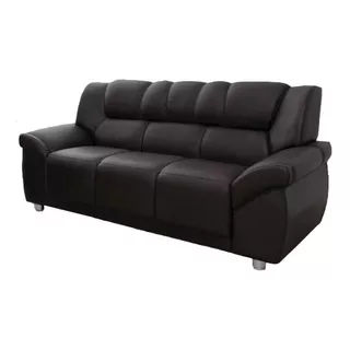 Sillon 3 Cuerpos Sofa Córdoba Pu Marrón Color Negro Diseño De La Tela Liso