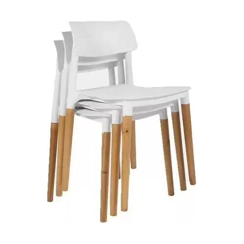 Sillas Milan X4 Madera Nórdicas Full Baires4 Color de la estructura de la silla Blanco