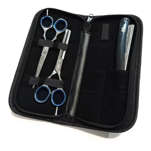 Tijeras Peluqueria Profesionales Corte + Pulir Estuche Kit