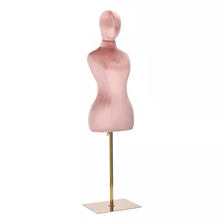 Maniquie Busto Con Cabeza Forrado En Tela Incluye Base