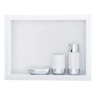 Nicho Em Porcelanato P/ Banheiro  Box  Branco 40x30x10 Cm