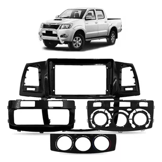 Moldura De Painel 9 Pol Toyota Hilux 2018 2019 Black Piano