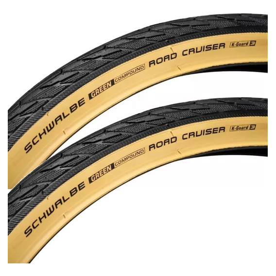 Par Cubiertas Schwalbe Road Cruiser 700x35 Gumwall Color Negro/marron