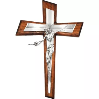 Cruz De Jesús Espíritu Santo Crucifijo Pewter Base De Madera