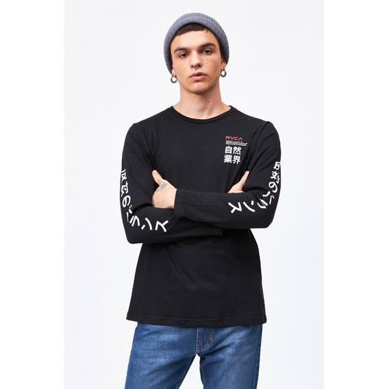 Remera Manga Larga Hiragana Rvca Hombre