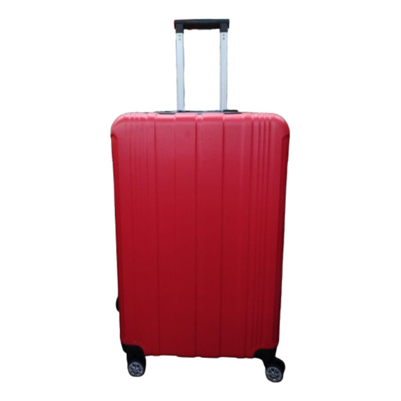 Valija Viaje Maleta 24 Rígida 4 Ruedas Resistente Carry Color Rojo Oscuro Rayas