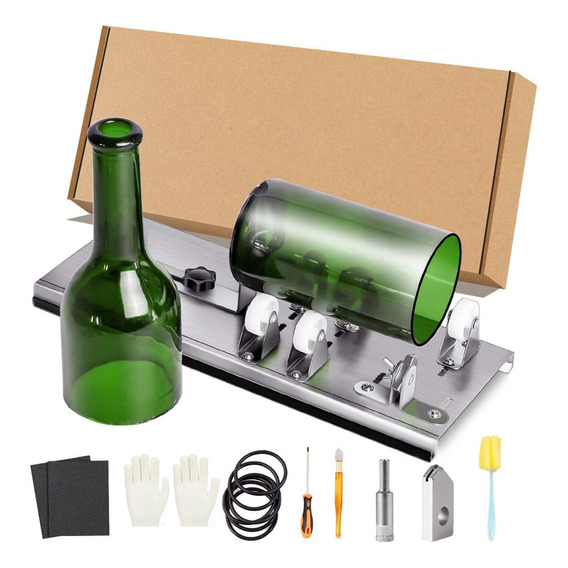 Cortador Botella Vidrio Base Metalica Kit Accesorios