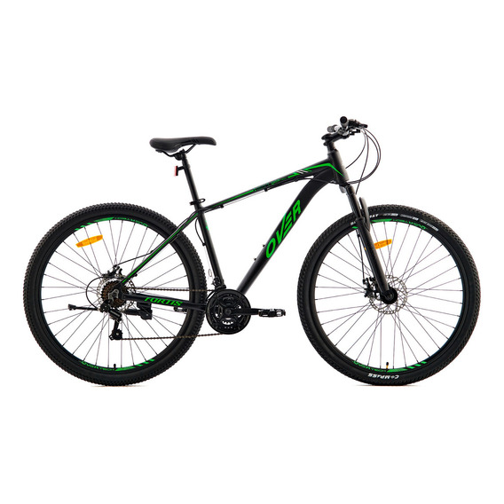 Bicicleta Mtb Overtech R29 Aluminio Full Shimano Fr Disco Pp Color Negro/Verde/Verde Tamaño del cuadro M