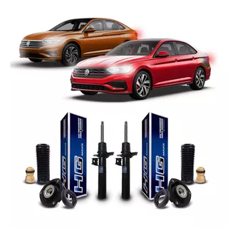 Par Amortecedor + Kit Reparo Dianteiro Vw Jetta 2018 A 2020