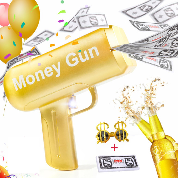 Pistola Lanza Billetes Cash Super Gun Fiesta Money Rain