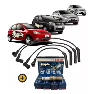 Kit Cables+4 Bujias Ford Fiesta Ka Ecosport 1.6 Rocam Gnc