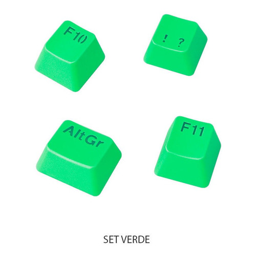 Kit 108 Teclas Keycaps Para Teclado Mecanico Nisuta Kb-gz108 Color del teclado Verde Idioma Español Latinoamérica