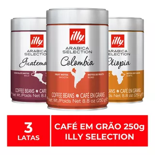Café Em Grão, Illy Selection, 3 Latas De 250g