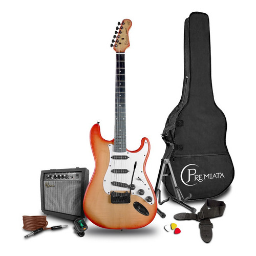 Kit Guitarra Electrica + Amplificador Concerto 010 Premiata Color Rojo Material del diapasón Álamo laminado Orientación de la mano Diestro