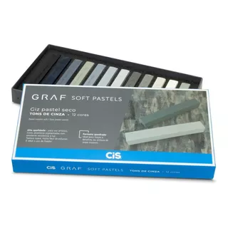 Giz Pastel Seco Graf Soft Pastels Tons Cinza C/12 Cores Cis