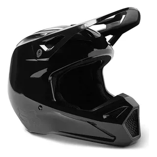 Casco Motocross  Fox  V1 Solid Black Brillante-ece 22-06