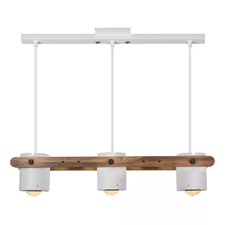 Lampara Colgante Madera 3 Luces Estilo Industrial Nordico