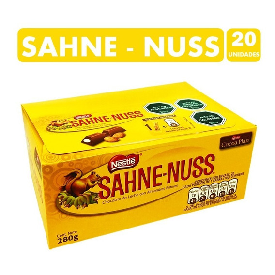 Chocolate Nestlé Sahne-nuss (contiene 20 Unidades)