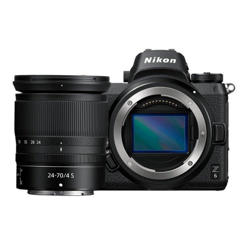  Nikon Kit Z6 + lente 24-70mm sin espejo color  negro