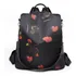 Mochila Antirrobo Cartera Mujer Impermeable Bolso Dama Atrix Color Negro Diseño De La Tela Floreado