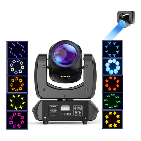 130w Cabeza Movil Led Dmx Alta Velocidad Gobos Multicolor