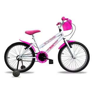 Bicicleta  De Passeio Infantil Rossi Bella Aro 20 1v Freios V-brakes Cor Branco/rosa Com Rodas De Treinamento