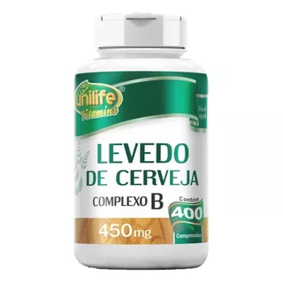 Suplemento Em Comprimidos Unilife  Suplemento Levedo De Cerveja Vitamina B3 Levedo De Cerveja Em Pote 400 Un