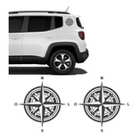 Adesivos Jeep Renegade Bússola Rosa Dos Ventos Grafite - Par