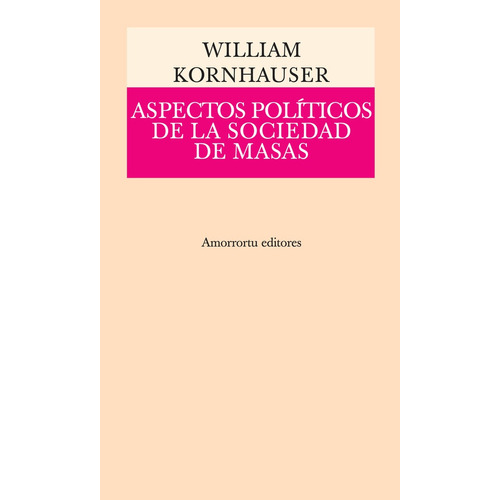 Aspectos Politicos De La Sociedad De Masas, De William Kornhauser. Editorial Amorrortu, Edición 1 En Español