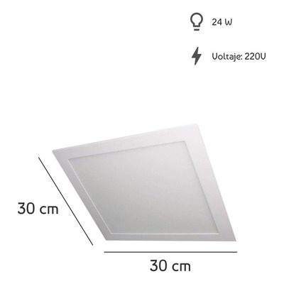 Plafon Embutir Led 24w 30x30 Cm Cuadrado Panel Luz Desing