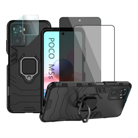 Funda Xiaomi Poco + Mica Hd Y Privacidad Pantalla + Cámara