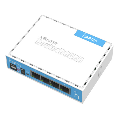 Access point MikroTik RouterBOARD hAP lite RB941-2nD azul y blanco 5V