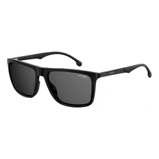 Lentes Sol Carrera 8032s Carbon Fiber Iconic Square 57mm Lente Gris Oscuro Varilla Negro/gris Oscuro Armazón Shiny Black/dark Grey 807/ir