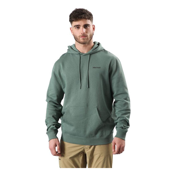 Poleron Hombre Marmot Chest Logo Hoody Verde