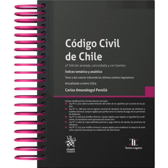 Código Civil De Chile 4ª Edición 2024 Anillado
