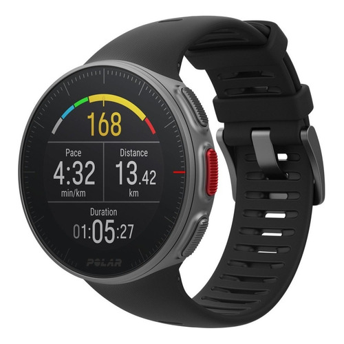 Smartwatch Polar Vantage V 1.2" caja de  acero inoxidable  gris, malla  negra de  silicona