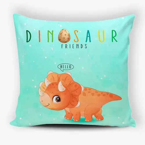 Almofada Cheia c/ Zíper Infantil Desenhos Dinossauros em Promoção