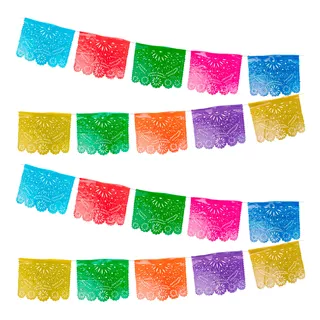 Papel Picado - En Tira Plástico Encanto Multicolores  