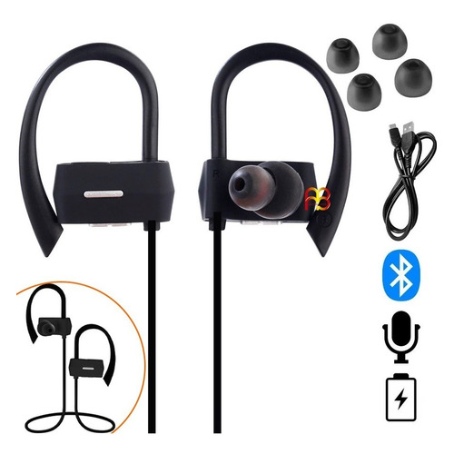 Auriculares Inalmbrico In-ear Deportivo Recargable Negro