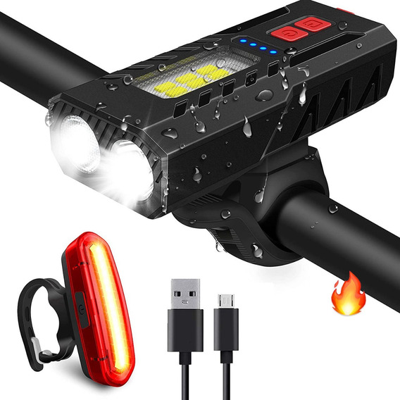 Luz Bicicleta Led Usb Recargable Delantera Y Traser 