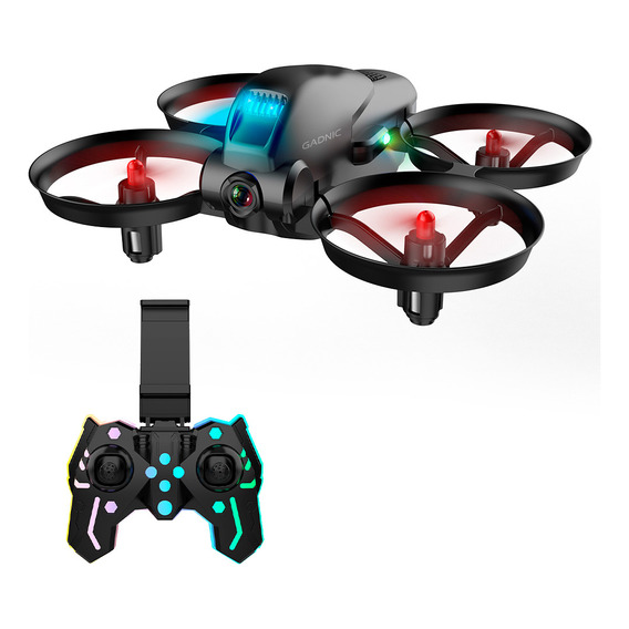 Mini Drone 4k A Control Remoto Gadnic Con Cámara Óptica Luz Color Negro