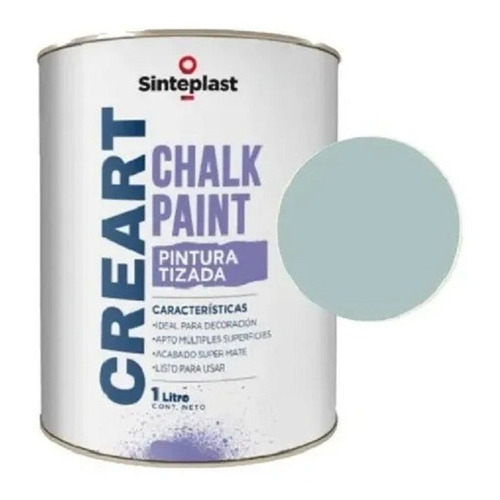 Pintura A La Tiza Creart Chalk Sinteplast X 1 L / Camino 1 Color Celeste