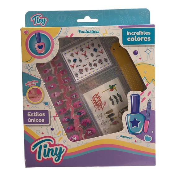 Set De Uñas Tiny Pretty Nails Infantil Accesorios Stickers